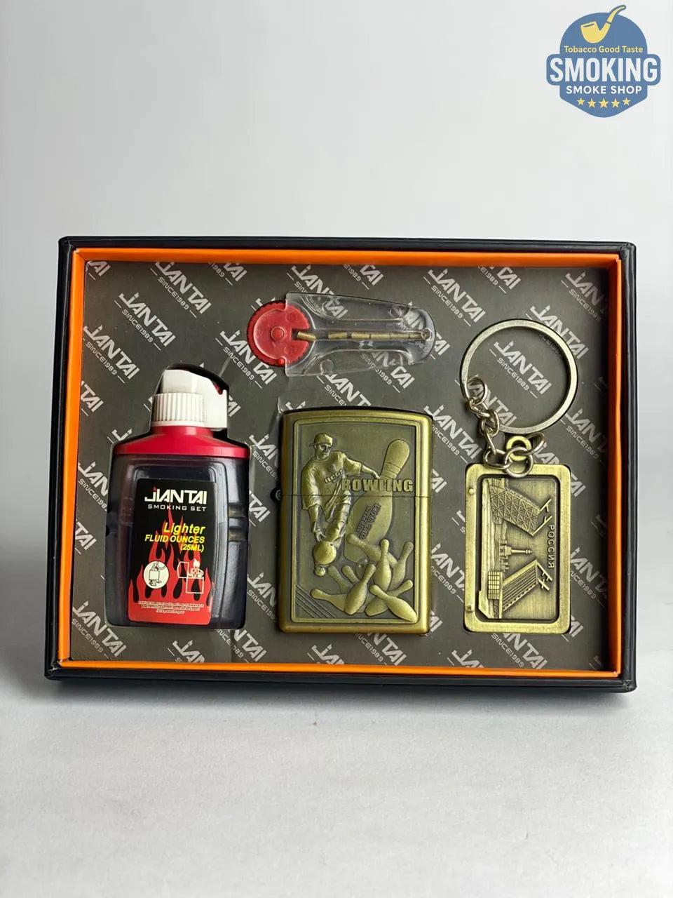 Zippo Shape Lighter Set — طقم ولاعة بنزين الفاخر مع عبوة مليء و مبسم سجاير